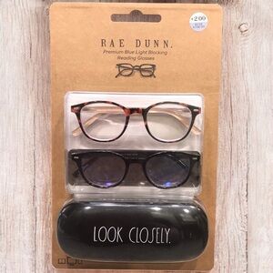 New in package Rae Dunn 2.00 Reading Glasses Set - Brown Animal Print and Black